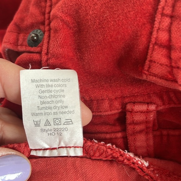 J.Crew size 27 Red Velour Toothpick Jeans - Picture 4 of 6